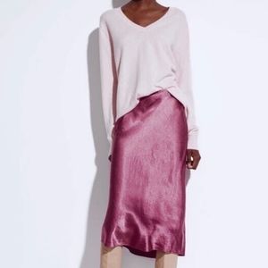 Rachel Zoe Satin Midi Skirt